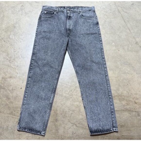 Vintage 90s Levis Jeans 505 Black Stone Wash Straight Leg Regular Denim 40x31 - Picture 2 of 14